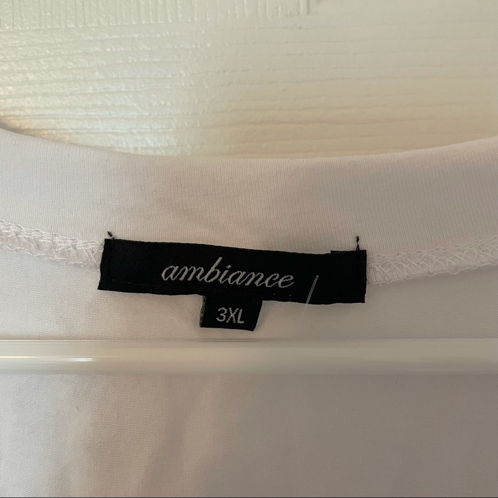 Basic White V-Neck Tee Shirt 3XL - Picture 2 of 4